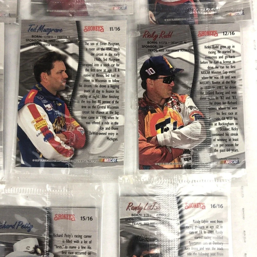 Nascar Race Cards Shoney's Special Fleer Ultra‎ 1997 Factory Sealed Ephemera Vtg